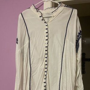 Lucky Brand top with embroidered detail
